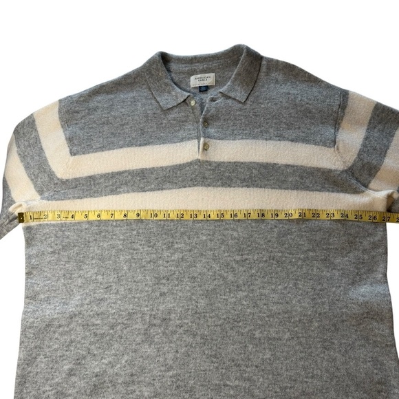 American Eagle Outfitters Men’s Gray and Cream Striped Polo XXL Sweater - Picture 4 of 6
